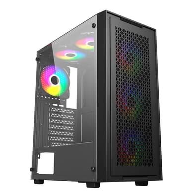 Gabinete Gamer Bluecase Xframe, Mid Tower, ATX, Lateral em Vidro temperado, Preto - BG-050BX