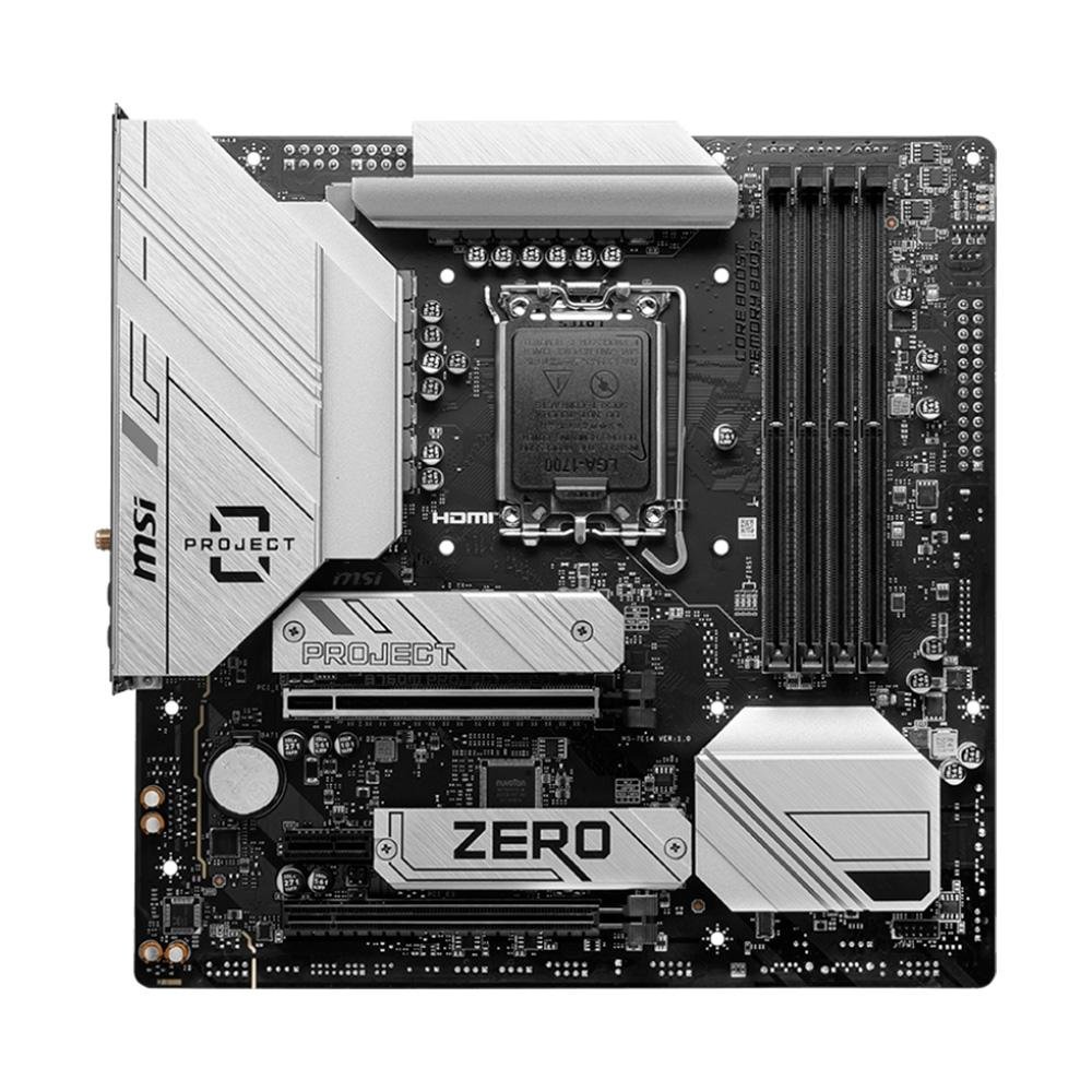 Placa-Mãe MSI B760M Project Zero, Intel LGA 1700, M-ATX, DDR5, Wi-Fi, Preto - B760M PROJECT ZERO