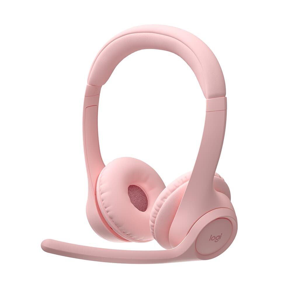Headset Sem Fio Logitech Zone 300 Com Microfone com Cancelamento de Ruído, Conexão Bluetooth, Bateria Recarregável via USB-C, Rosa - 981-001411