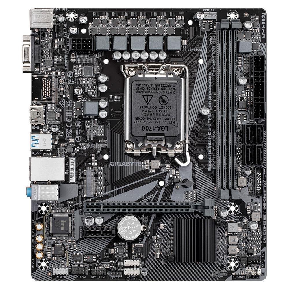 Placa-Mãe Gigabyte H610M H V3, Intel LGA 1700, M-ATX, DDR4, M.2, Preto - H610M H V3