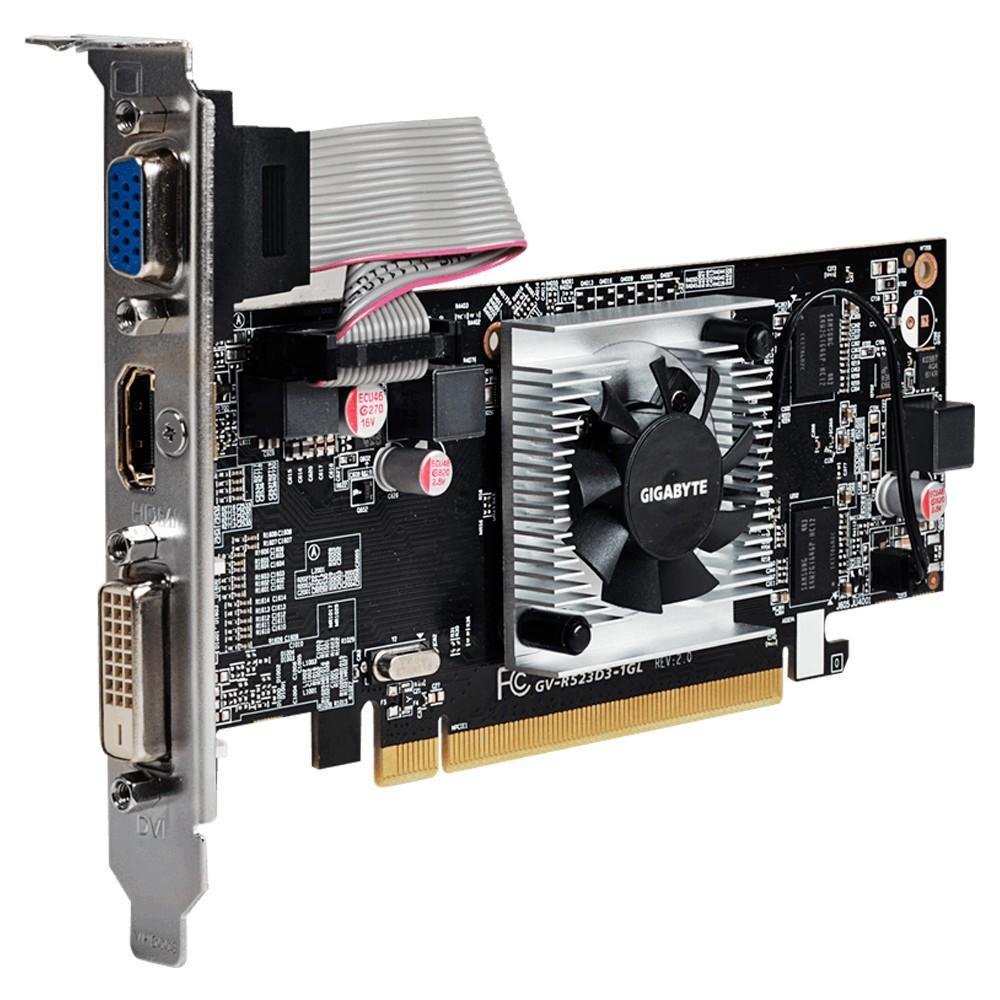 Placa de Vídeo Gigabyte AMD Radeon R5 230 1G, DDR3 - GV-R523D3-1GL (Rev 2.0) Placa de Vídeo Gigabyte AMD Radeon R5 230 1G, DDR3 - GV-R523D3-1GL (Rev 2.0)