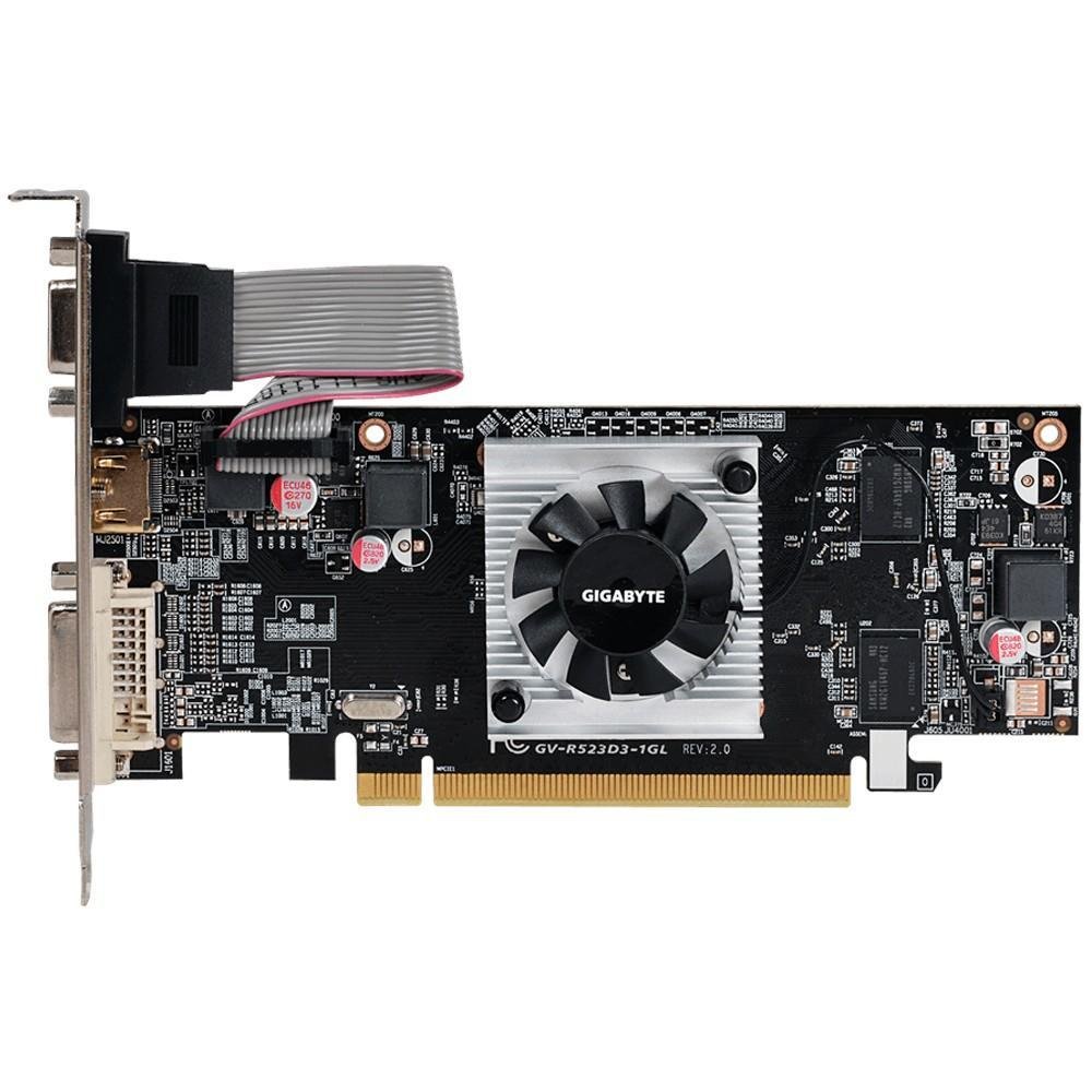 Placa de Vídeo Gigabyte AMD Radeon R5 230 1G, DDR3 - GV-R523D3-1GL (Rev 2.0) Placa de Vídeo Gigabyte AMD Radeon R5 230 1G, DDR3 - GV-R523D3-1GL (Rev 2.0)