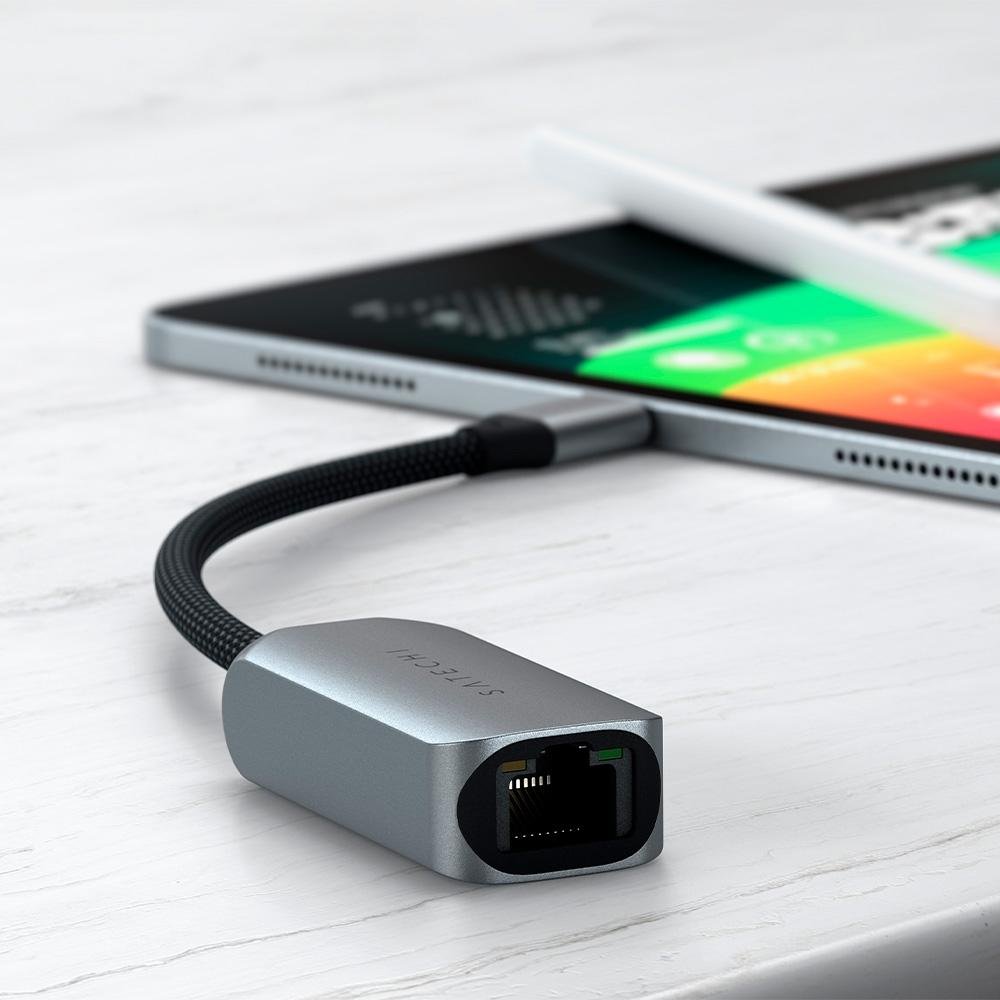 Adaptador de Rede Satechi Gigabit Ethernet, USB-C 2.5, Cinza - ST-AE25M
