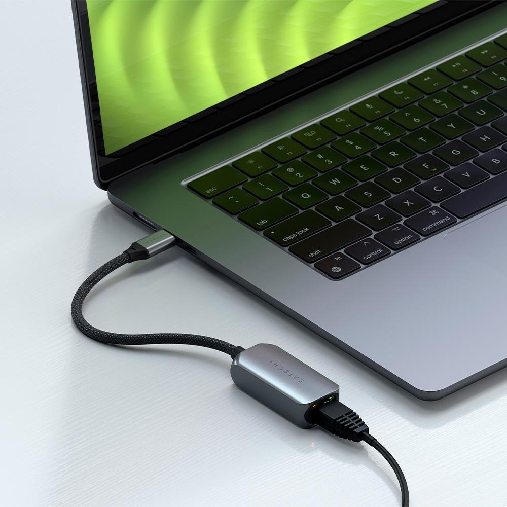 Adaptador de Rede Satechi Gigabit Ethernet, USB-C 2.5, Cinza - ST-AE25M