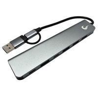HUB Rise Mode 04, USB-C 3.0, 7 em 1, Cinza - RM-HUB-04