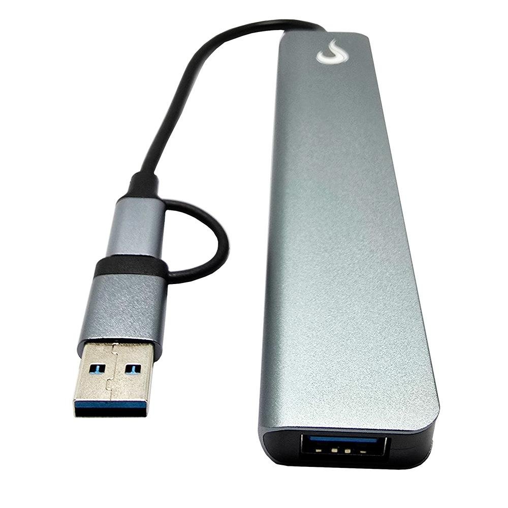 HUB Rise Mode 04 USB-C 3.0, 7 em 1, para 4x USB 2.0, 2x USB-C, 1x USB 3.0, Cinza - RM-HUB-04 HUB Rise Mode 04 USB-C 3.0, 7 em 1, para 4x USB 2.0, 2x USB-C, 1x USB 3.0, Cinza - RM-HUB-04