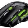 Mouse Gamer Multilaser 2400DPI 7 Botões Preto e Verde - MO208