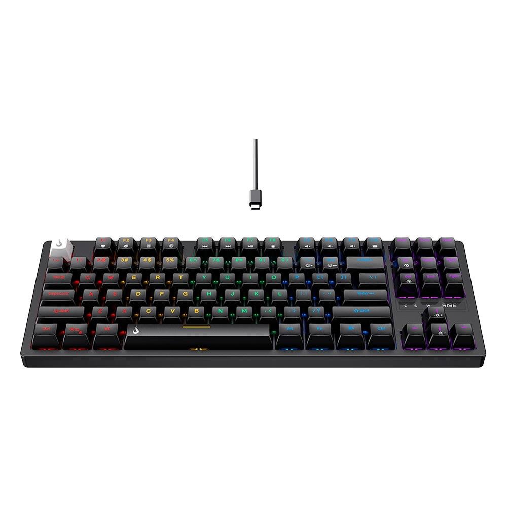 Teclado Mecânico Gamer Rise Mode GM2 Pro Black RGB Rainbow Switch Outemu Brown - RM-TCM-GM2-BBRO