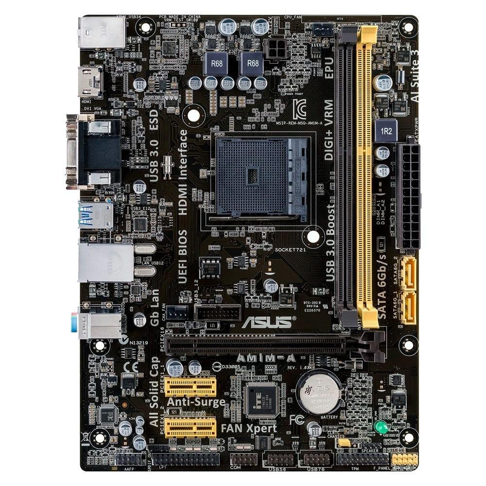 Placa-Mãe Asus AM1M-A/BR, AMD AM1, mATX, DDR3 Placa-Mãe Asus AM1M-A/BR, AMD AM1, mATX, DDR3