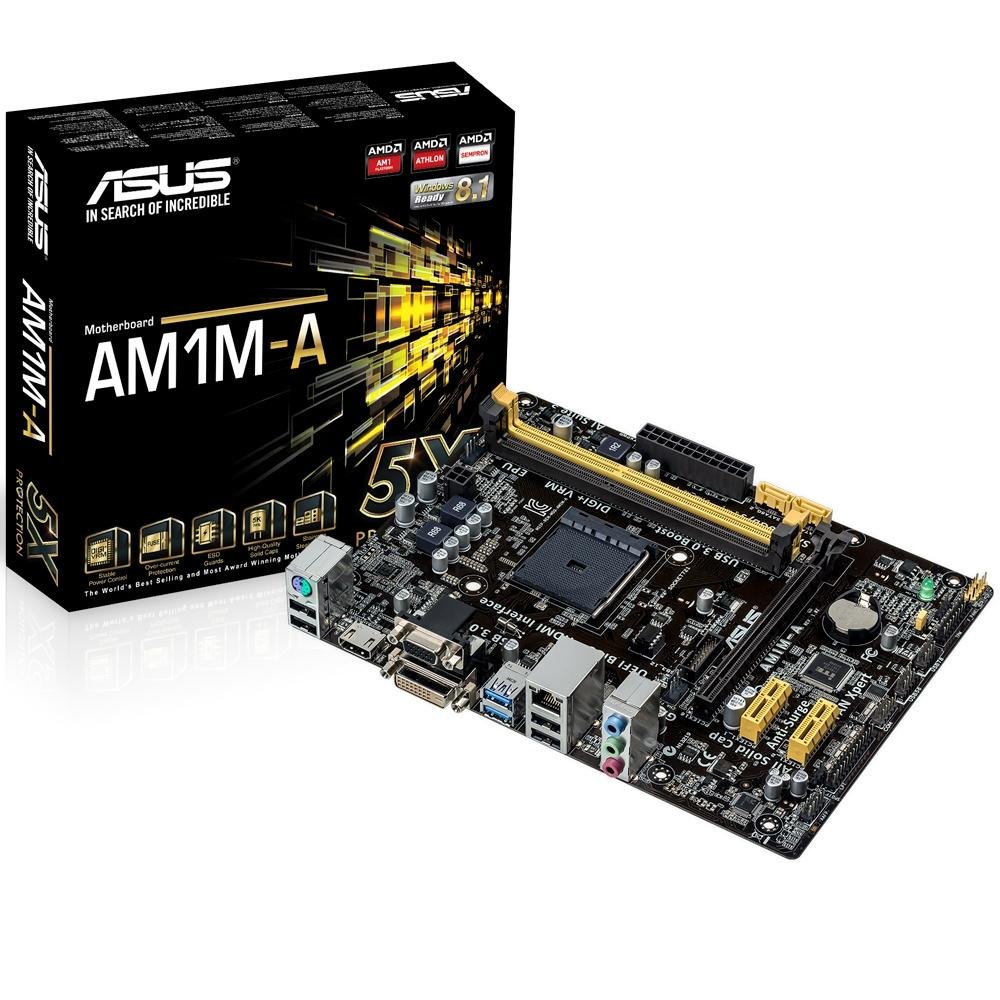 Placa-Mãe Asus AM1M-A/BR, AMD AM1, mATX, DDR3 Placa-Mãe Asus AM1M-A/BR, AMD AM1, mATX, DDR3