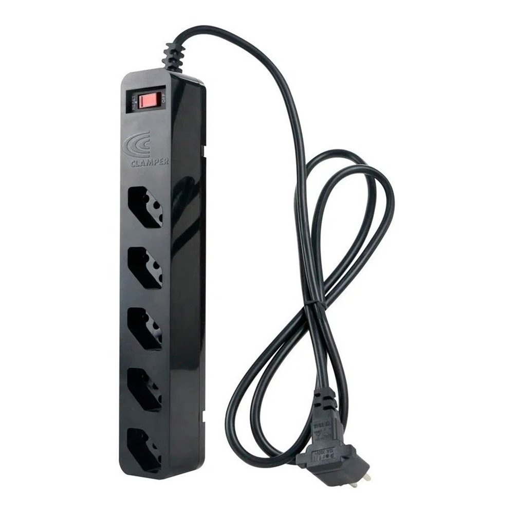 Filtro de Linha DPS IClamper, 5 Conexões, Preto - 23459 Filtro de Linha DPS IClamper, 5 Conexões, Preto - 23459