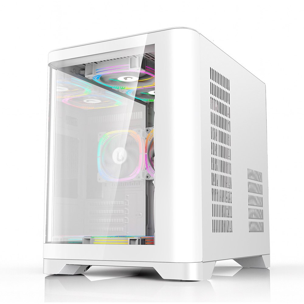 Gabinete Gamer Rise Mode Glass Curvo, M-ATX, Lateral e Frente em Vidro Temperado, Branco - RM-GA-GC-FW Gabinete Gamer Rise Mode Glass Curvo, M-ATX, Lateral e Frente em Vidro Temperado, Branco - RM-GA-GC-FW