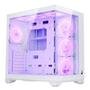 Gabinete Gamer Rise Mode Galaxy Glass Standard V2, Mid Tower, ATX, Lateral e Frontal em Vidro Temperado, Com 10 Ventoinhas, Branco - RM-GA-GGSW2-ARGB