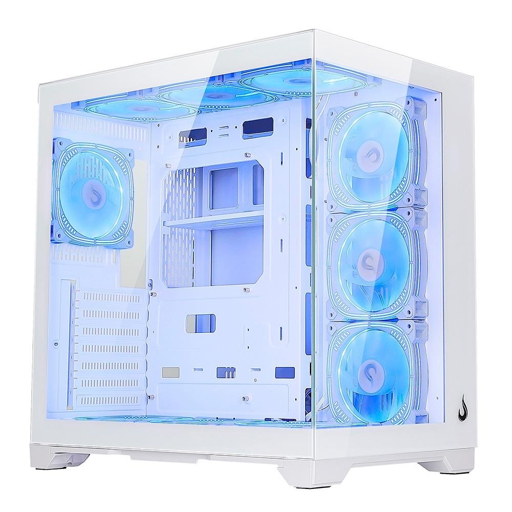 Gabinete Gamer Rise Mode Galaxy Glass Standard V2, Mid Tower, ATX, Lateral e Frontal em Vidro Temperado, Com 10 Ventoinhas, Branco - RM-GA-GGSW2-ARGB Gabinete Gamer Rise Mode Galaxy Glass Standard V2, Mid Tower, ATX, Lateral e Frontal em Vidro Temperado, Com 10 Ventoinhas, Branco - RM-GA-GGSW2-ARGB