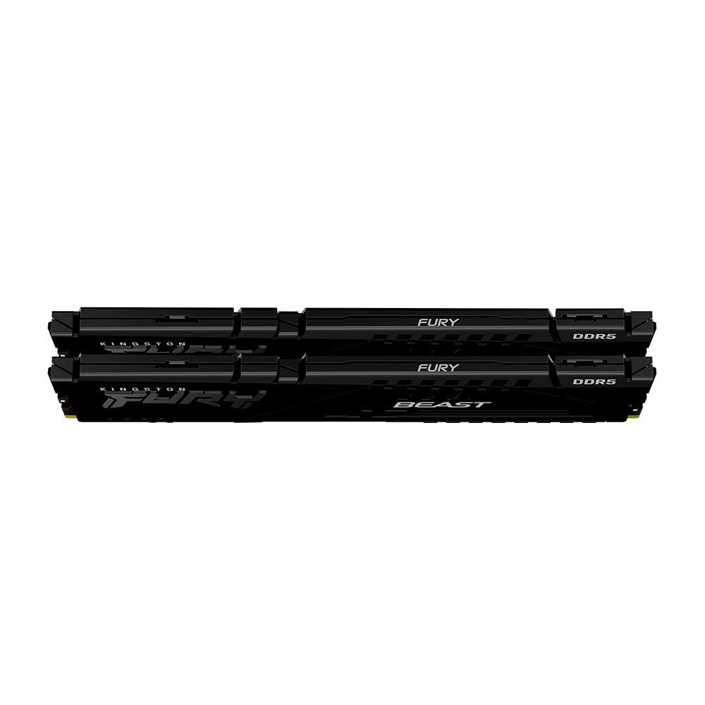 Memória RAM Kingston Fury Beast Expo, 64GB (2X32GB), 6000MT/s, DDR5, DIMM, CL30, Preto - KF560C30BBEK2-64 Memória RAM Kingston Fury Beast Expo, 64GB (2X32GB), 6000MT/s, DDR5, DIMM, CL30, Preto - KF560C30BBEK2-64