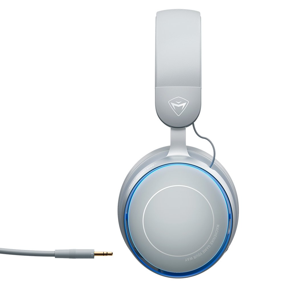 Headset Gamer Machenike GX60 Bluetooth 5.4, Som Surround 7.1, Drivers 53mm, Wireless 2.4Ghz 15ms, ANC -48dB, Bateria 98hrs, LED Azul Gelo - Cinza Headset Gamer Machenike GX60 Bluetooth 5.4, Som Surround 7.1, Drivers 53mm, Wireless 2.4Ghz 15ms, ANC -48dB, Bateria 98hrs, LED Azul Gelo - Cinza