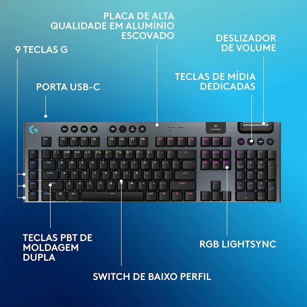 Teclado Mecânico Gamer Logitech G915 | KaBuM!