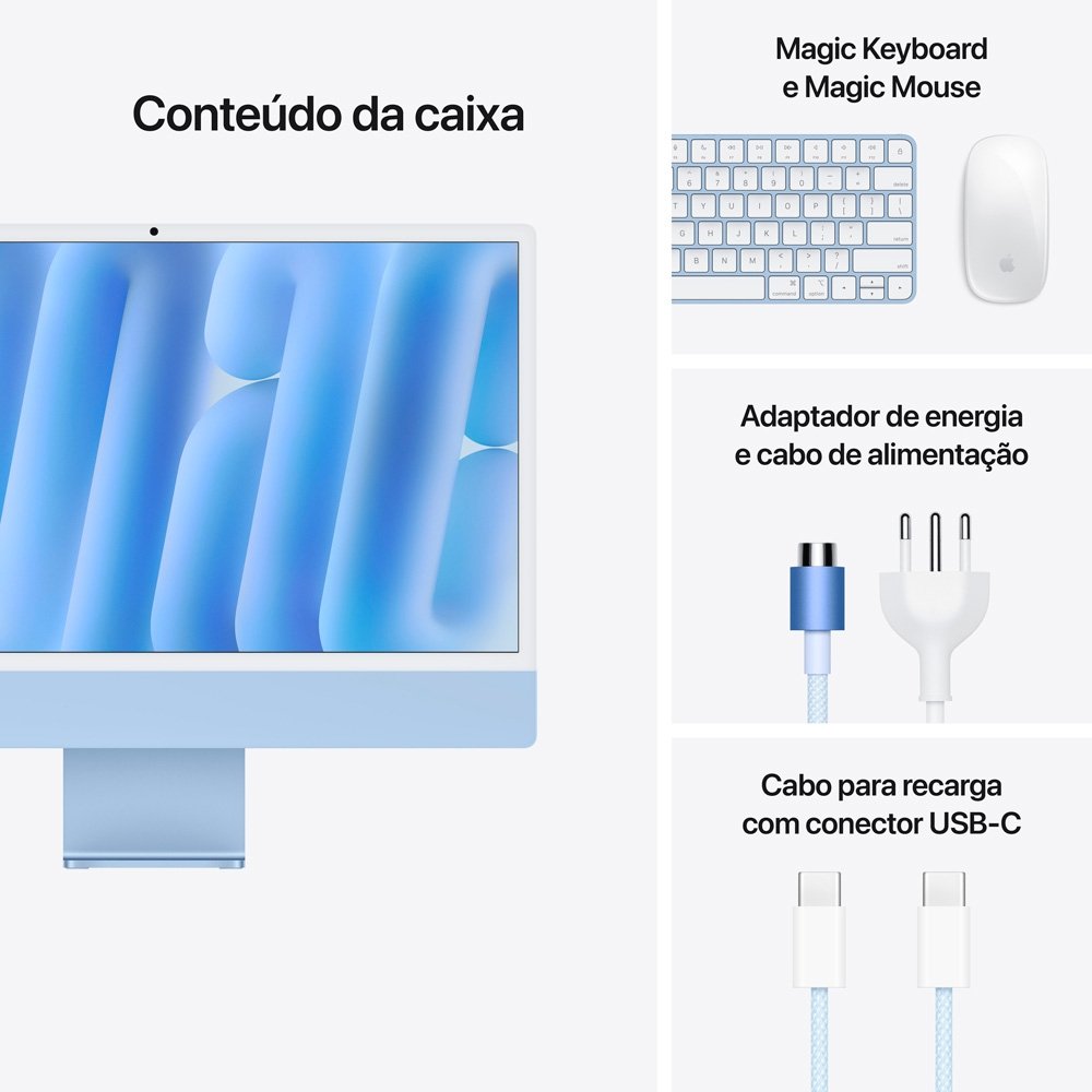 iMac Retina 24 (Mid 2021) 8GB/256GB ブルー iMac 24″ Chip M4 16C 16GB – 256GB Azul – Acronsoft