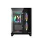 Gabinete Gamer Hyrax HGB750, Mini Tower, M-ATX, Frontal Curvo e Lateral em Vidro Temperado, Sem FANs, Preto - HGB750B