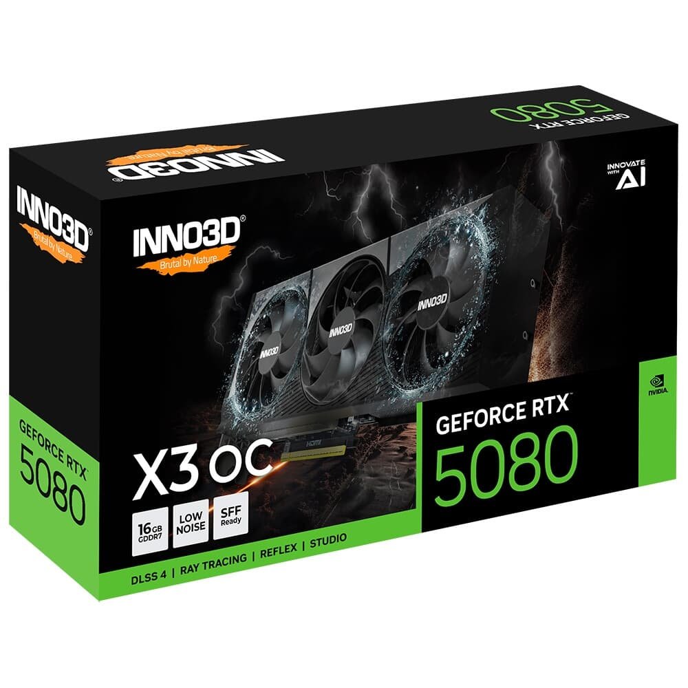 グラフィックボード・グラボ・ビデオカード INNO3D GeForce RTX 5080 X3 OC Placa de Vídeo Inno3D RTX 5080 X3 OC | KaBuM!