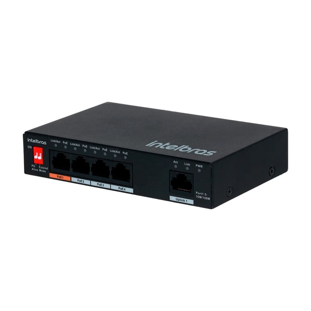 Switch Intelbras SF 500 Hi-poe SKD Fast Com Portas PoE, 5 Portas - 4760069