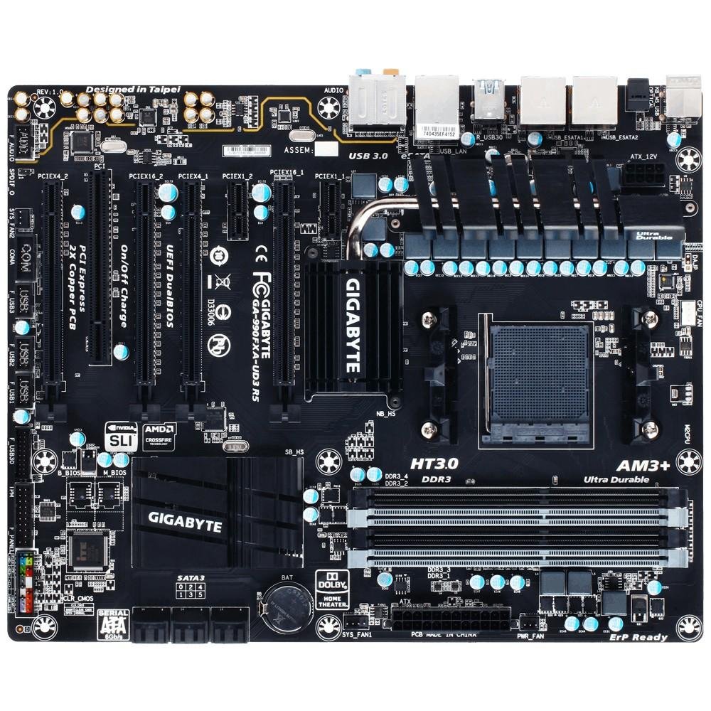 Placa-Mãe GIGABYTE p/ AMD AM3+ ATX GA-990FXA-UD3 R5, SLI/CFX, SATA 6Gb/s , USB 3.0 Placa-Mãe GIGABYTE p/ AMD AM3+ ATX GA-990FXA-UD3 R5, SLI/CFX, SATA 6Gb/s , USB 3.0