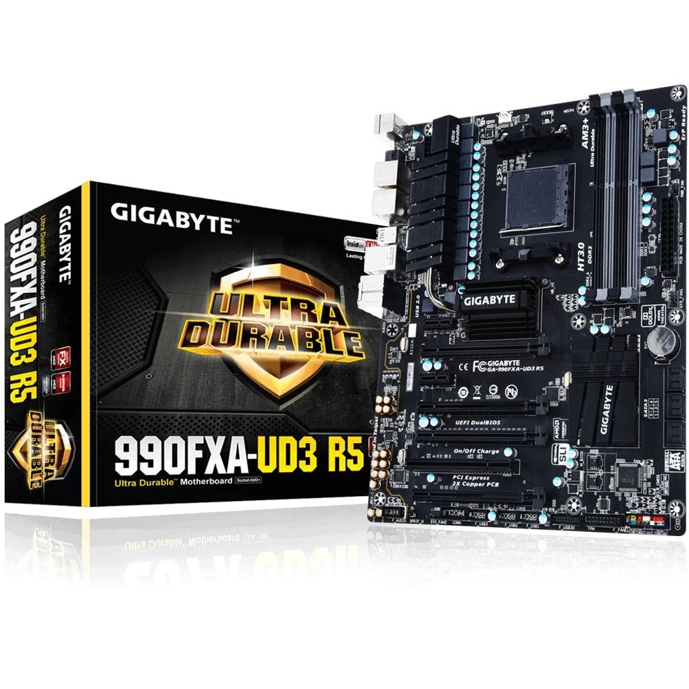 Placa-Mãe GIGABYTE p/ AMD AM3+ ATX GA-990FXA-UD3 R5, SLI/CFX, SATA 6Gb/s , USB 3.0 Placa-Mãe GIGABYTE p/ AMD AM3+ ATX GA-990FXA-UD3 R5, SLI/CFX, SATA 6Gb/s , USB 3.0