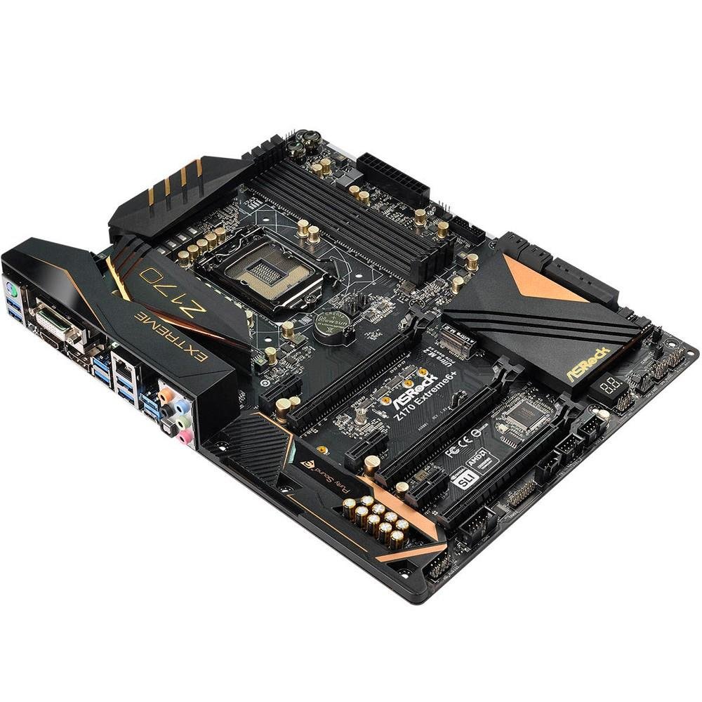 Placa-Mãe ASRock p/ Intel LGA 1151 ATX Z170 Extreme6+, DVI-D, HDMI, USB 3.1 Box Placa-Mãe ASRock p/ Intel LGA 1151 ATX Z170 Extreme6+, DVI-D, HDMI, USB 3.1 Box
