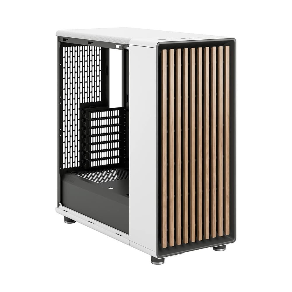 Gabinete Gamer Fractal Design North Chalk White, Mid Tower, ATX, Lateral em Vidro Escuro, Branco - FD-C-NOR1C-03 Gabinete Gamer Fractal Design North Chalk White, Mid Tower, ATX, Lateral em Vidro Escuro, Branco - FD-C-NOR1C-03