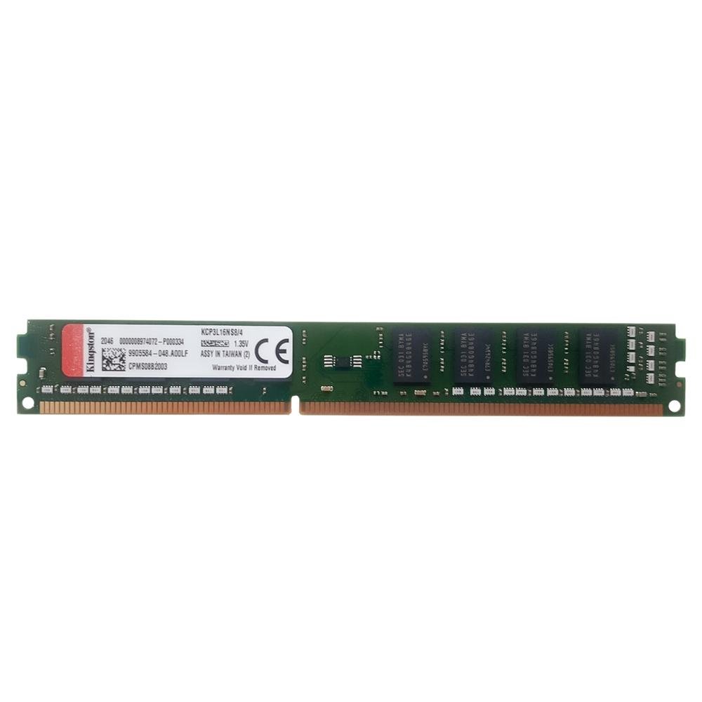 Memória RAM Kingston, 4GB, 1600MHz, DDR3, CL11 - KCP3L16NS8/4