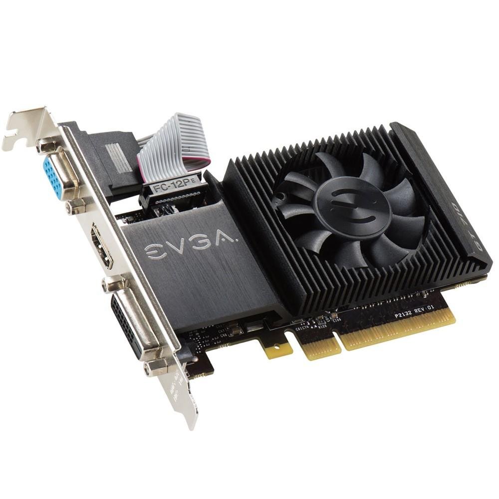 Placa de Vídeo GT 710 EVGA NVIDIA GeForce 2GB, DDR3 - 02G-P3-2713-KR Placa de Vídeo GT 710 EVGA NVIDIA GeForce 2GB, DDR3 - 02G-P3-2713-KR