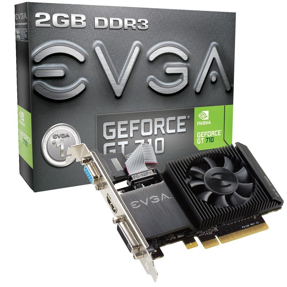 Placa de Vídeo GT 710 EVGA NVIDIA GeForce 2GB, DDR3 - 02G-P3-2713-KR Placa de Vídeo GT 710 EVGA NVIDIA GeForce 2GB, DDR3 - 02G-P3-2713-KR