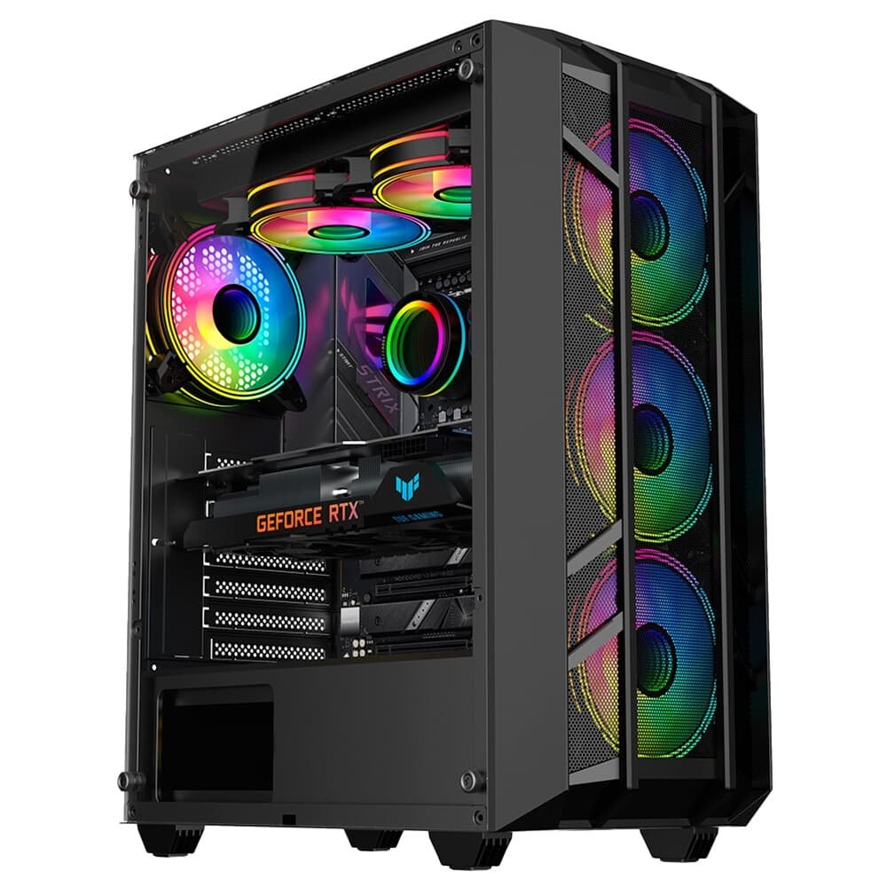 Gabinete Gamer Kalkan Alfern, Mid Tower, ATX, Lateral em Vidro Temperado, Preto - KLK00034 Gabinete Gamer Kalkan Alfern, Mid Tower, ATX, Lateral em Vidro Temperado, Preto - KLK00034