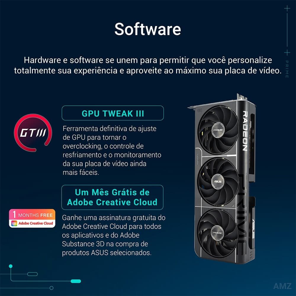 Placa de Vídeo PRIME-RX9060XT-O16G | KaBuM!