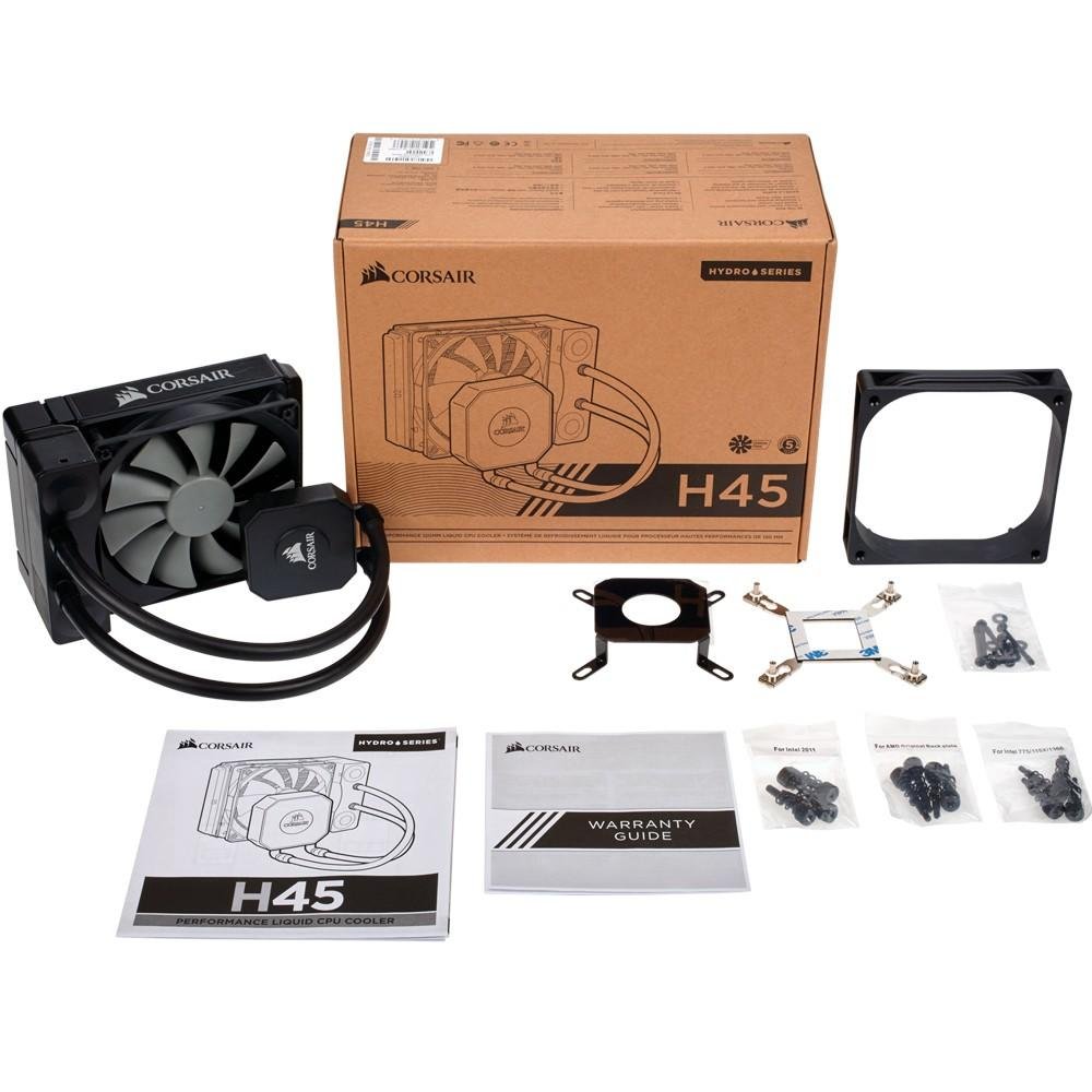 Water Cooler Corsair Hydro Series H45, 120mm, AMD/Intel, Preto - CW-9060028-WW