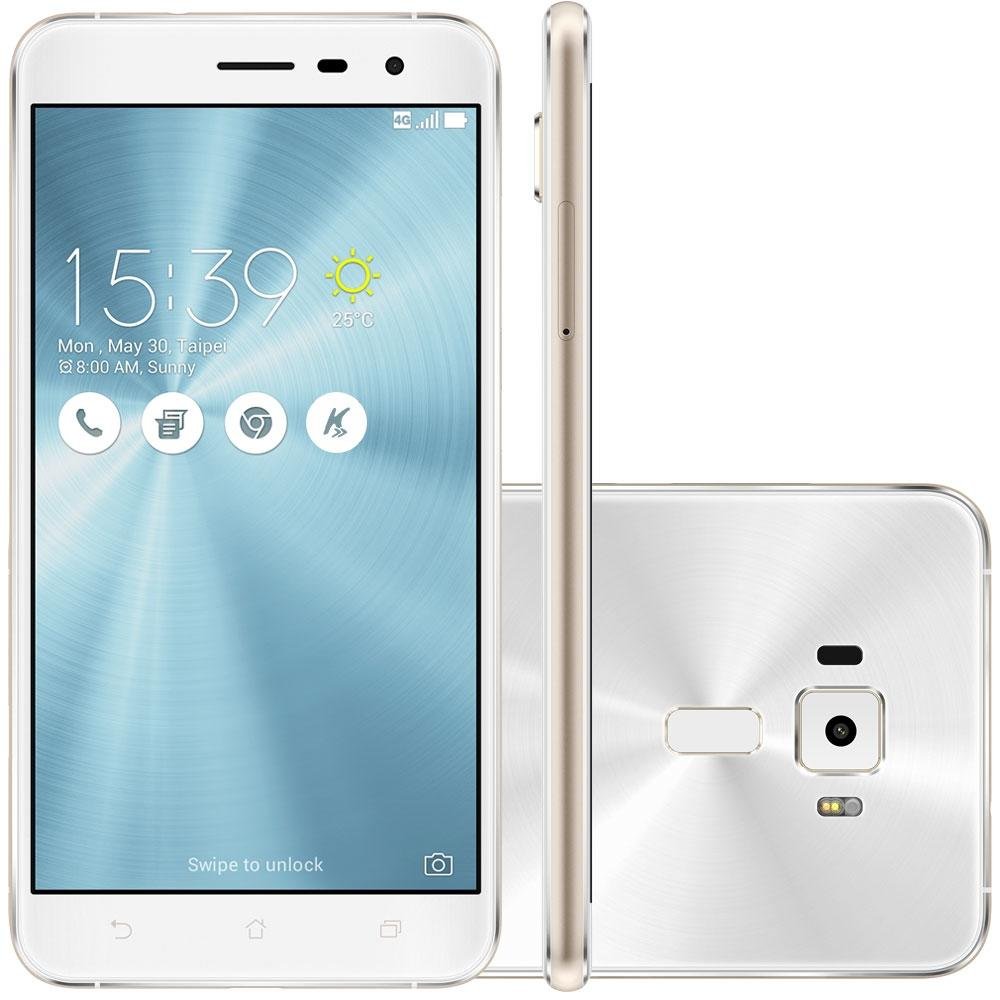 Smartphone Asus Zenfone 3, 32GB, 16MP, Tela 5.2´, Branco - ZE520KL-1B075BR Smartphone Asus Zenfone 3, 32GB, 16MP, Tela 5.2´, Branco - ZE520KL-1B075BR