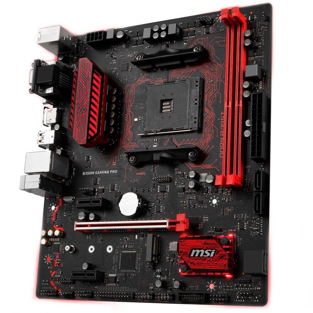 Placa-Mãe MSI B350M Gaming Pro, AMD AM4, mATX, DDR4 Placa-Mãe MSI B350M Gaming Pro, AMD AM4, mATX, DDR4