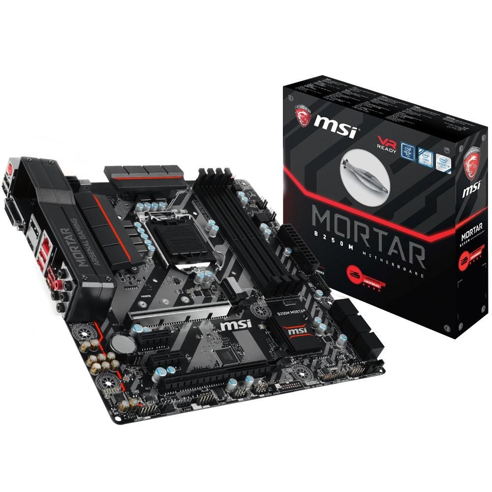Placa-Mãe MSI p/ Intel LGA 1151 mATX B250M MORTAR DDR4 Placa-Mãe MSI p/ Intel LGA 1151 mATX B250M MORTAR DDR4