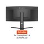 Monitor Gamer Curvo Husky Boreal 34", WQHD, Ultrawide, 200Hz, 1ms, Adaptive Sync, DisplayPort e HDMI, HDR - HMG00234PT