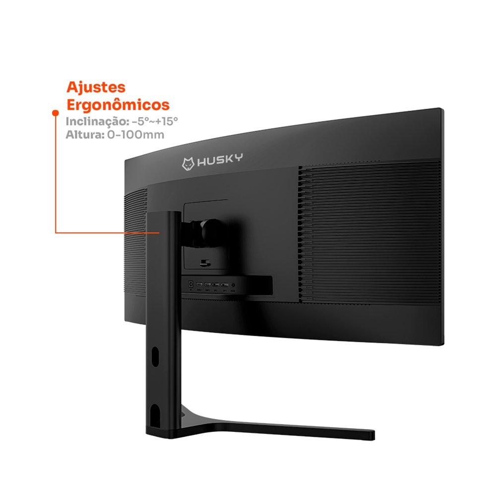 Monitor Gamer Curvo Husky Boreal 34", WQHD, Ultrawide, 200Hz, 1ms, Adaptive Sync, DisplayPort e HDMI, HDR - HMG00234PT