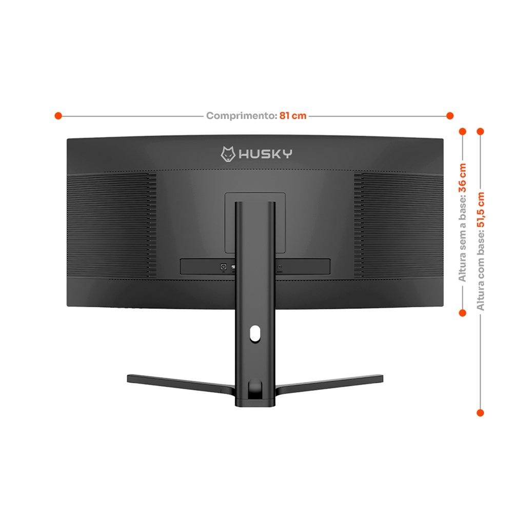 Monitor Gamer Curvo Husky Boreal 34", WQHD, Ultrawide, 200Hz, 1ms, Adaptive Sync, DisplayPort e HDMI, HDR - HMG00234PT