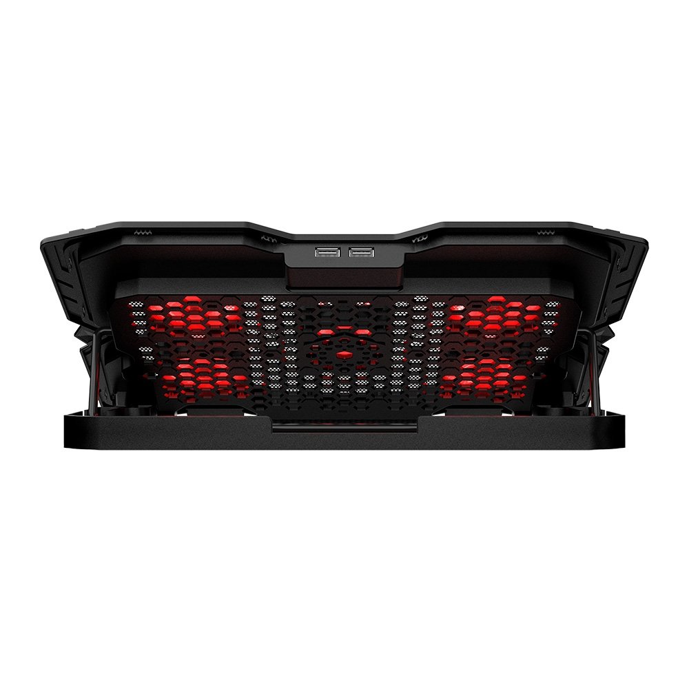 Base com Cooler para Notebook Xtrike Me, com 5 Fans, até 15.6", 2x USB, com Apoio para Celular, LED, Preto - FN-813 Base com Cooler para Notebook Xtrike Me, com 5 Fans, até 15.6", 2x USB, com Apoio para Celular, LED, Preto - FN-813