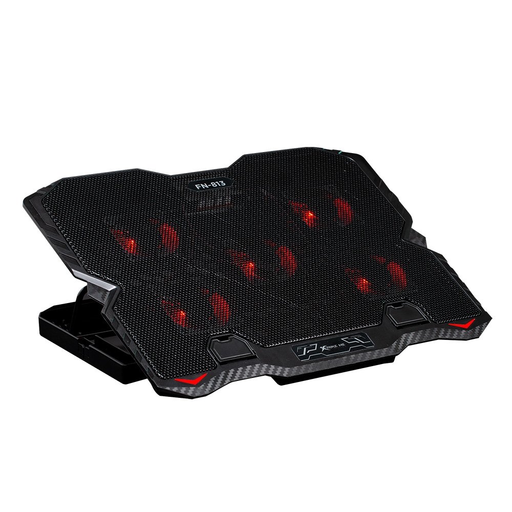 Base com Cooler para Notebook Xtrike Me, com 5 Fans, até 15.6", 2x USB, com Apoio para Celular, LED, Preto - FN-813 Base com Cooler para Notebook Xtrike Me, com 5 Fans, até 15.6", 2x USB, com Apoio para Celular, LED, Preto - FN-813
