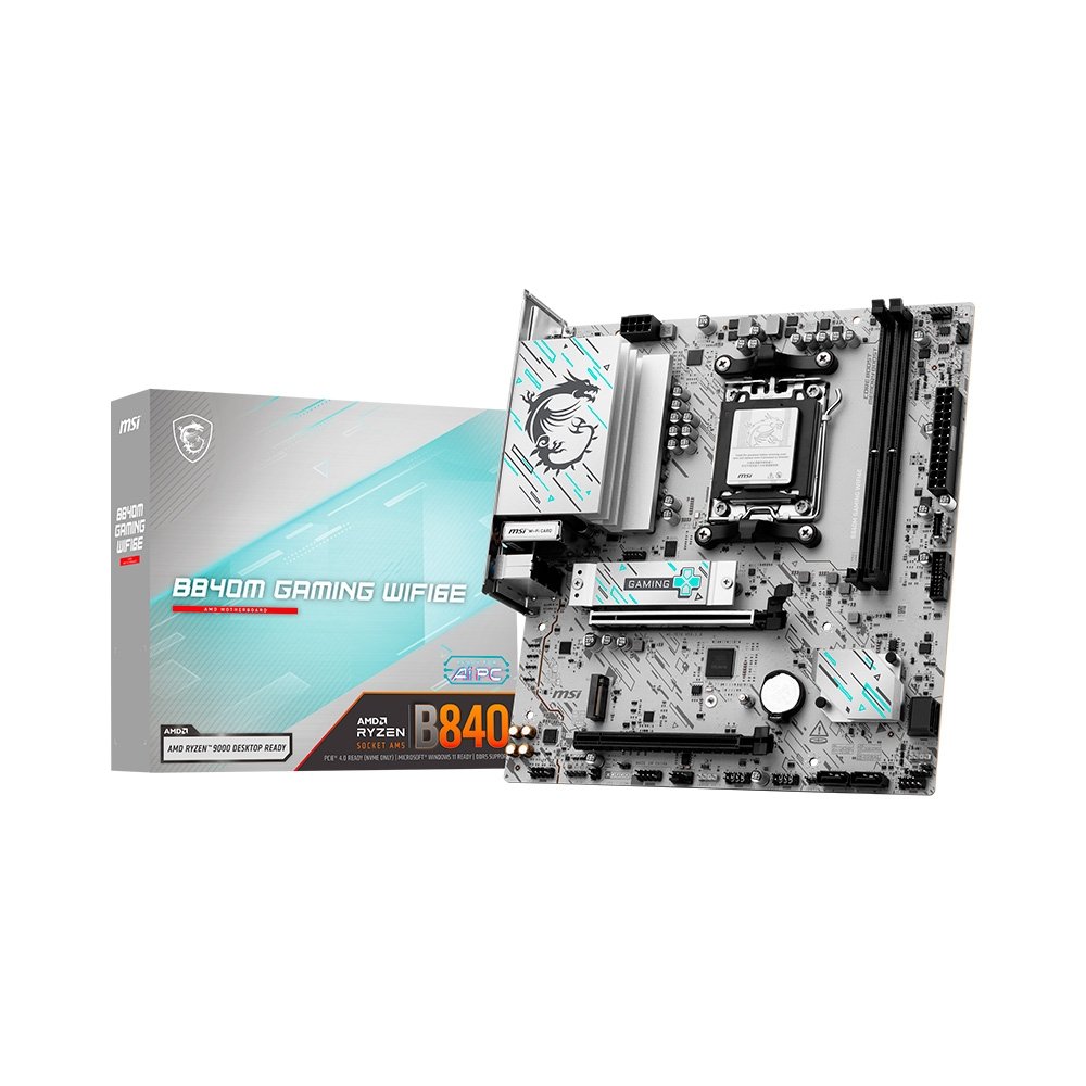 Placa Mãe MSI B840M GAMING WIFI6E, AMD AM5, DDR5, Bluetooth, Branco - B840M GAMING WIFI6E Placa Mãe MSI B840M GAMING WIFI6E, AMD AM5, DDR5, Bluetooth, Branco - B840M GAMING WIFI6E
