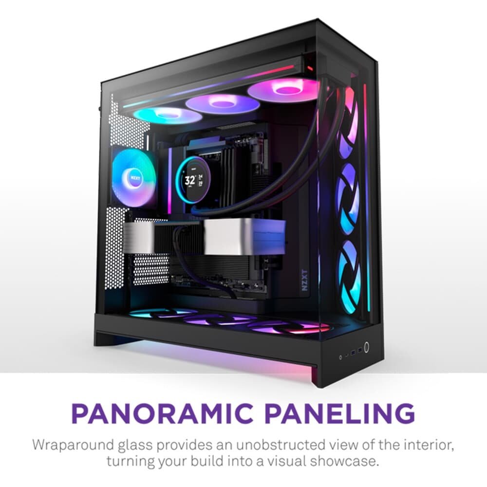 NZXT H9 FLOW RGB ＋ F420 RGB CORE Gabinete Gamer NZXT H9 Flow RGB | KaBuM!