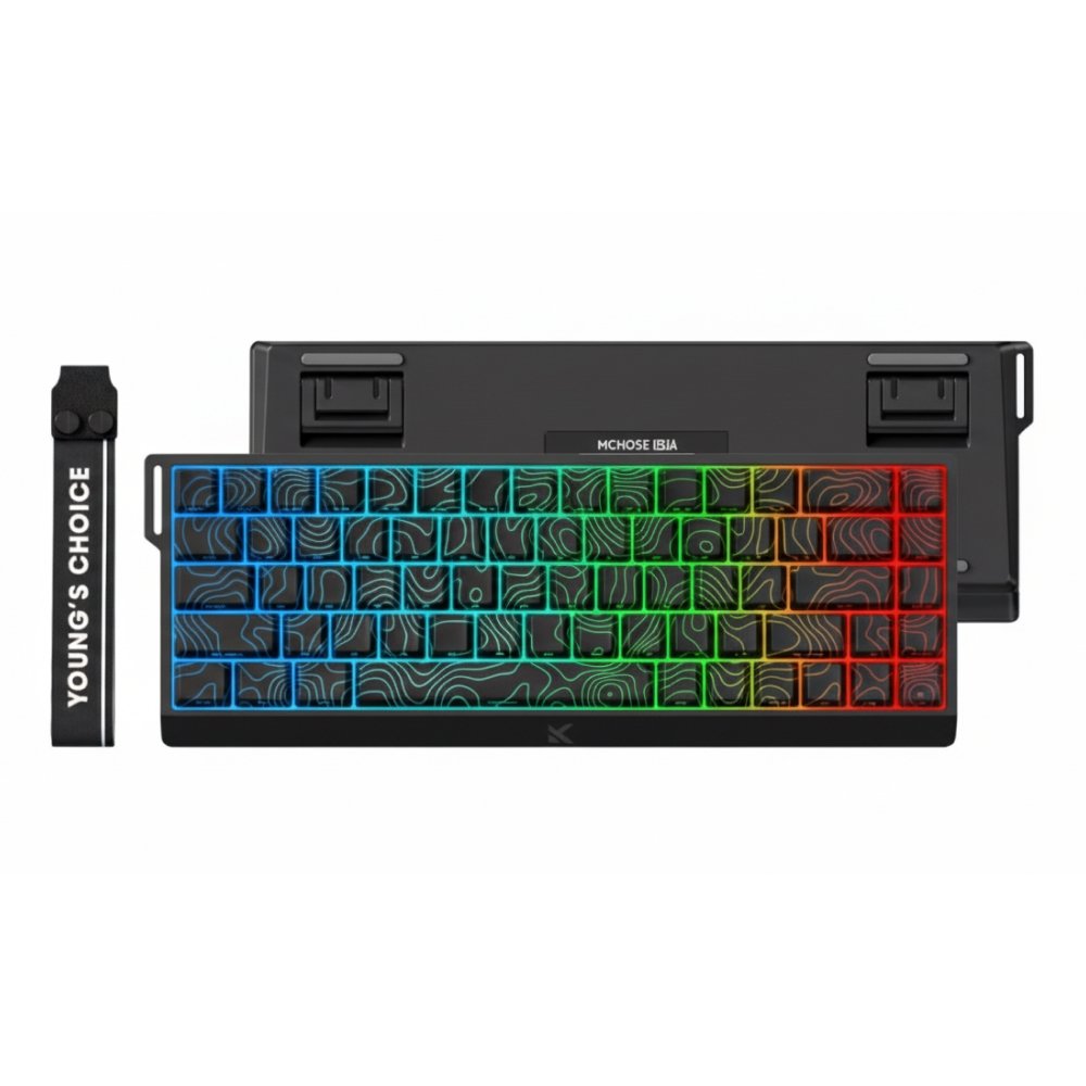 Teclado Magnético Gamer MChose Ace 68 Hall Effect, RGB, Switch Topographic Uranus Magnético Super eSports, Preto - MC-Ace68-26