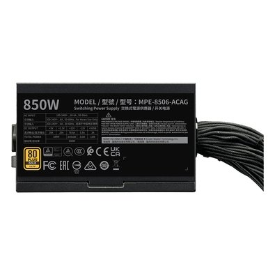 Fonte Cooler Master MWE Gold 850 V3, 850W, 80 Plus Ouro, ATX 3.1, PFC Ativo, Preto - MPE-8506-ACAG-BBR
