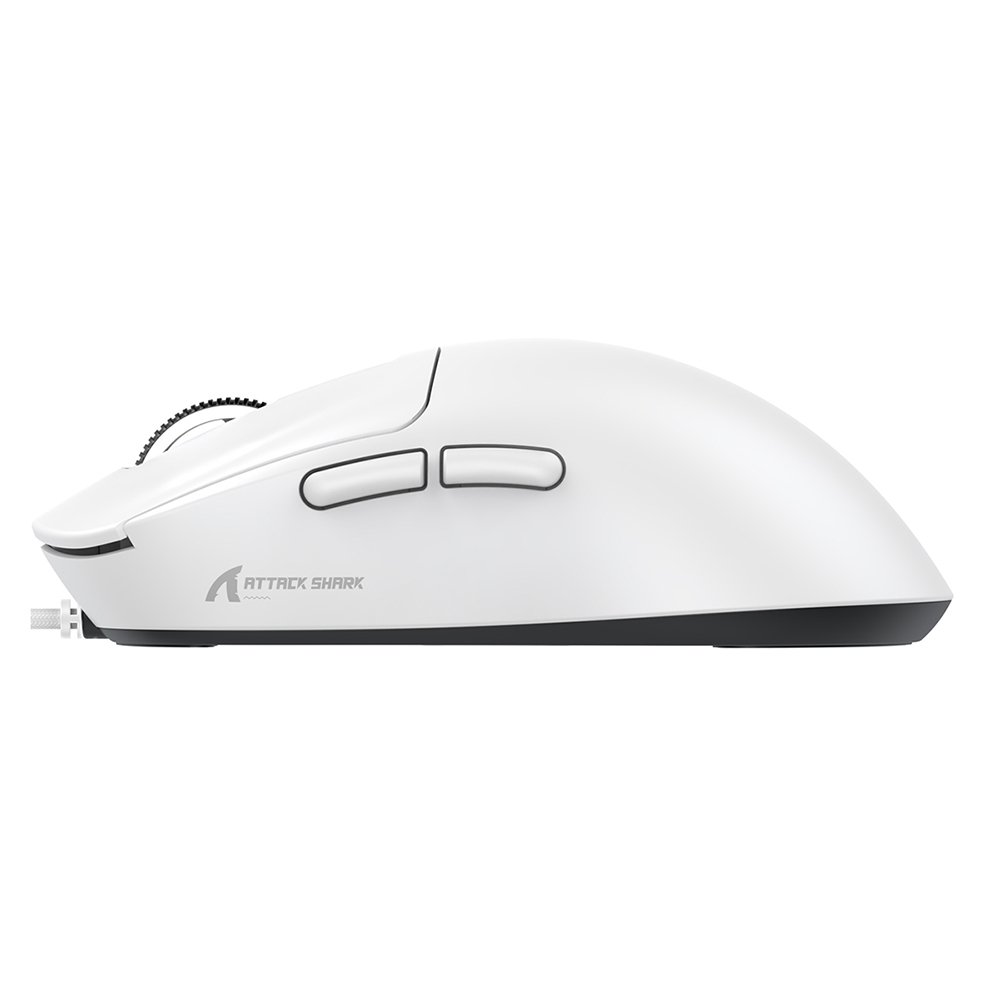 Mouse Gamer com Fio Attack Shark X3, 12.800 DPI, 6 Botões Programáveis - Branco