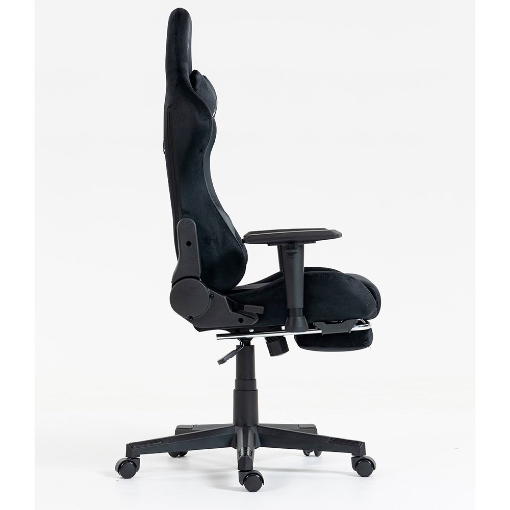 Cadeira Gamer Rise Mode X02, Ângulo Ajustável, Até 130Kg, Braço 2D, Tecido, Apoio Para os Pés Retrátil, Preta - RM-CG-X02-BK-FBC