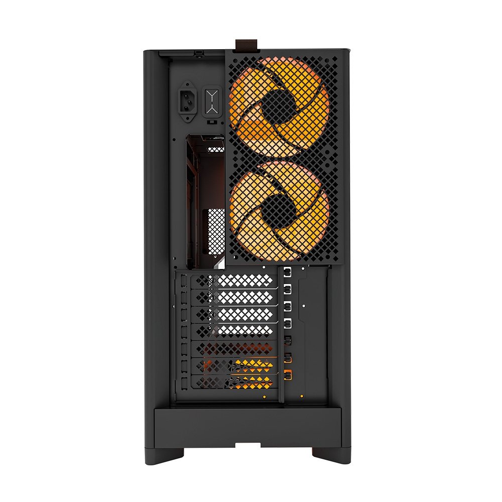 Gabinete Gamer Montech HS02 Pro, Mid-Tower, ATX, Vidro Temperado, 5X Fans, Preto - HS02PROBK